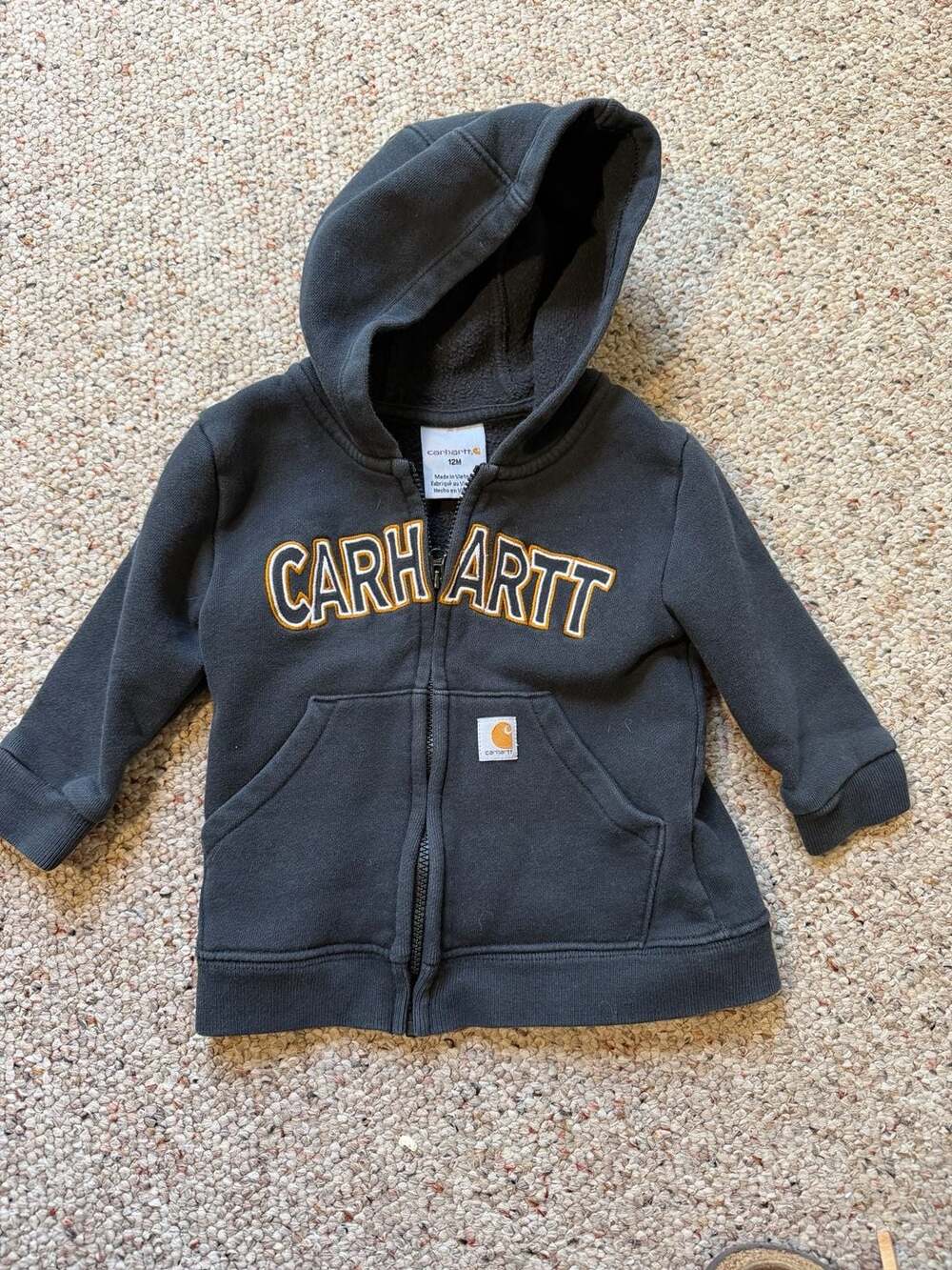 Carhartt Baby Boys' Embroidered Logo Full-Zip Hoodie Black 12M